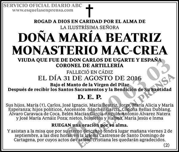 María Beatriz Monasterio Mac-Crea